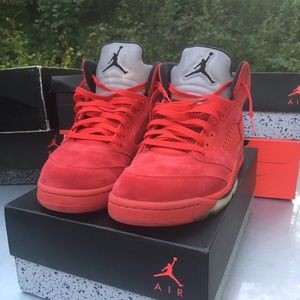 AIR JORDAN RETRO 5 RED SUEDE